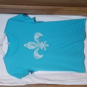 Women's XXL Boutique tee, Louisiana special, beach blue, Southern Charm